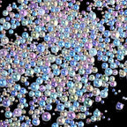 200g Iridescent Glass Tiny Bubble Beads, No Hole Micro Mini Round Clear Water Droplets Beads Bubble Pixie Dust Mixed Sizes for Resin Filler Nail Art Dollhouse Bath Tub - color: 200G