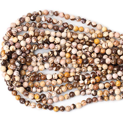 60PCS 6mm Natural Australian Zebra Gemstone Round Loose Beads Crystal Energy Stone for DIY Jewelry Making 1 Strand 15" - color: Australian Zebra, size: 6mm