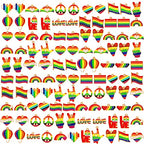 SANNIX 110Pcs Rainbow Charms Gold Enamel Charm Jewelry Making Charms Rainbow Pride Charms Bulk for Bracelet Necklace Earring Making - style: Rainbow