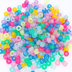 MIIIM 1000PCS 6x9mm Pony Beads Glow in The Dark, 9 Colors Mixed UV Kandi Beads for Bracelets Making Kit, Hair Braids Crafts for Jewelry Making (Luminous Mixed) - color: Luminous Mixed