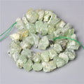 10-13mm Natural Irregular Freeform Raw Prehnite Stone Nugget Beads Reiki Crystal Healing Minerals Quartz Bead DIY Jewelry Making - color: Prehnite
