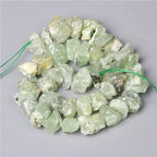 10-13mm Natural Irregular Freeform Raw Prehnite Stone Nugget Beads Reiki Crystal Healing Minerals Quartz Bead DIY Jewelry Making - color: Prehnite