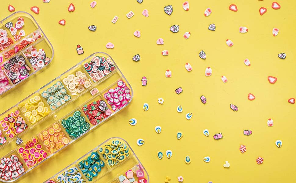 Polymer Clay Mix Sprinkles Slice Confetti for Fake Dessert Cake Decor, Art DIY Projects Resin Jewelry Making Pack of 3-Box 36 Designs