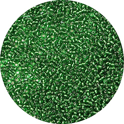 5000pcs Dark Green Glass Seed Beads Bulk,3mm 8/0 Seed Pony Beads for Bracelets,Necklace,Jewelry Making -Waist Spacer Bead for DIY Craft Projects - color: Dark Green, size: 3mm