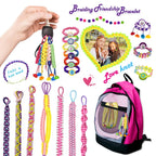 BOLVISEP 2-in-1 Friendship Bracelet Making Kit for Girls Ages 6-12, Arts & Crafts Jewelry Set, DIY String Maker Tool Set with Charm & Stickers, Creative Activity, Best Girls Birthday Gift Kits
