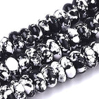 Cheriswelry 10pcs 14mm Black Synthetic Turquoise Rondelle Stone Beads Smooth Gemstone Loose Spacer Beads Charms Earring Bracelet Necklace Connector Beads for DIY Craft Jewelry Making - color: Black Synthetic Turquoise