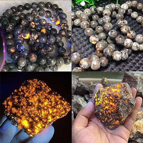 44pcs 8mm Natural Flame Yooperlite Stone Beads Round Healing Energy Power Stone Beads for Jewelry Making DIY Bracelet Necklace Earrings 15" (Flame Stone, 8mm) - color: Flame Stone, size: 8mm