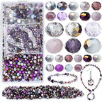 1000pcs 4/6/8mm Purple Color Briolette Crystal Glass Beads for Jewelry Making Supply,Round Rondelle Faceted Spacer Beads,Crystal Beads for Bracelets Necklaces DIY Crafts - color: Purple