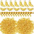 1500 Pieces Beads Tips Knot Covers Clamshell Crimp Tips Beads Set Calotte Ends Knot Covers Fold-Over Bead Covers for Jewelry Making DIY Bracelet Necklaces(Gold) - color: Gold