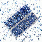 4000Pcs Mixed Size Hot Fix Round Crystals Gems Glass Stones Hotfix Flat Back Rhinestones (Light Blue) - color: Light Blue, size: 4000 Count (Pack of 1)