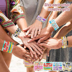 LUYI 32 Pcs Preppy Jewelry Bracelets for Women Clay Bead Colorful Surfer Heishi Bracelet Set Stackable Beaded Friendship Stretch Bracelets Boho Y2K Summer Beach Elastic Layering Bracelets - style: 32PCS-Bracelets
