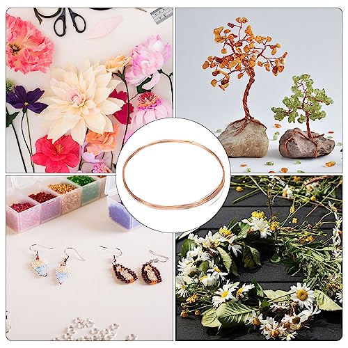 PATIKIL 16.4 Feet Solid Bare Copper Wire, 28 Gauge 99.9% Pure Copper Wire 0.35mm Soft Beading Wire Metal Plant Stem Ties for Jewelry Craft (5m) - size: 0.35mmx5m