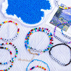 2000pcs Glass Seed Beads Bulk, 4mm 6/0 Mini Pony Spacer Small Individual Color Seed Beads for DIY Bracelet Necklaces Wrist Jewelry Making, Blue - color: Blue
