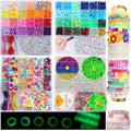 2500 PCS Pony Beads Jewelry Making Kit – 96 Colors, UV Color Changing & Glow Alphabet Beads, Heart Bow Crystal String, Tools, Gift Box for DIY Bracelets, Necklaces - color: Style A