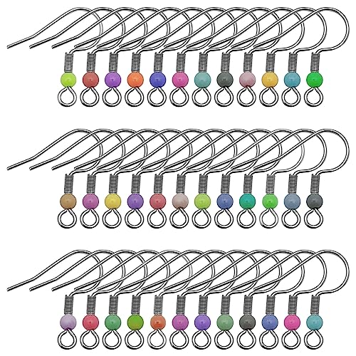 200pcs Earring Hooks for Jewelry Making,Ear Wires Fish Hooks Hypoallergenic Earring Hooks French Wire Hooks for DIY Jewelry Making(Random Color) - color: Random Color;200PCS