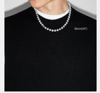 GAVU Hand-knotted Men's Beaded Necklace, Crystal Necklace for Men - color: Howlite, size: 24"