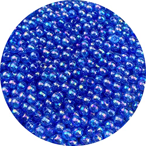 1000 Pcs 6mm Acrylic Round Beads AB Colors Round Spacer Beads for Earring Bracelet Necklace Key Chains Jewelry DIY Craft Making(Royal Blue AB) - color: Royal Blue AB, size: 6mm