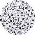 100Pcs Letter Beads 4x7mm White Round Acrylic Alphabet Beads Letter W Beads for Jewelry Making DIY Bracelets Necklaces Key Chains - color: W 100Pcs