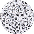 100Pcs Letter Beads 4x7mm White Round Acrylic Alphabet Beads Letter W Beads for Jewelry Making DIY Bracelets Necklaces Key Chains - color: W 100Pcs