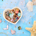 MARFOREVER 120 Pcs Ocean Themed Sea Charms for Jewelry Making, Assorted Gold Enamel Starfish Seashell Marine Pendants for Necklace Earring Bracelet Crafting Holiday Gifts for Women Mom Girls - style: Ocean