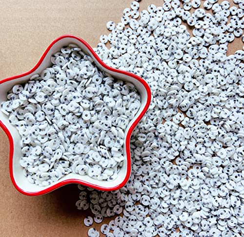 3000Pcs Flat Round Polymer Beads Vinyl Heishi Beads for Jewelry Making Women Necklace Bracelet Earrings(23-White+Grey) - color: 23-White+Grey
