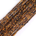 GEM-Inside Natural 2mm Tiger Eye Gemstone Loose Beads Round Crystal Energy Stone Power for Jewelry Making 15'' - color: Yellow Tiger Eye, size: 2mm