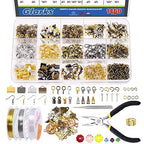 Glarks 1616Pcs Making Supplies Kit with Jewelry Tools, Includes Pliers, Jewelry Wires, Charm Pendants, Jewelry Findings for Jewelry Making and Repair - size: 1587pcs