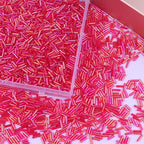 4000 Pcs Iridescent Red Glass Bugle Beads, 2 x 7 mm Embroidery Beads, Small Long Tube Seed Beads for Embroidery Craft Jewelry Making - color: Iridescent Red