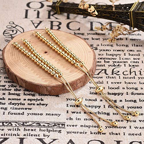DanLingJewelry 10pcs Adjustable Slider Bracelet Slider Extender Chains Friendship Bracelets with Round Beads for Jewelry Making DIY 9 Inches(246mm) GG - color: StyleⅧ-10 pcs-Golden