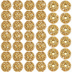40 Pcs 20 mm Rhinestone Beads Bulk Crystal Round Disco Ball Chunky Bubblegum Beads for Pens Bracelets Charms Craft European Style Jewelry Making Supplies Christmas(Gold) - color: Gold
