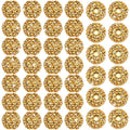 40 Pcs 20 mm Rhinestone Beads Bulk Crystal Round Disco Ball Chunky Bubblegum Beads for Pens Bracelets Charms Craft European Style Jewelry Making Supplies Christmas(Gold) - color: Gold