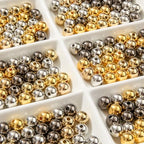 10mm Acrylic Beads 400pcs Golden&Silver&Grey Bead Round Bubble Beads for DIY Craft Jewelry Necklace Making (Golden&Silver&Grey) - color: golden&silver&grey