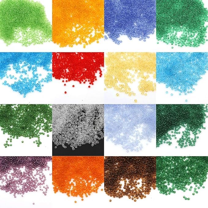 Perlin Glass Seed Beads 2mm 11/0 Round Mini Small Pony Beads 6500pcs for Making Earrings Bracelets Pendants Waist Jewelry DIY Handmade Transparent Color Kit (Yellow) - color: Yellow