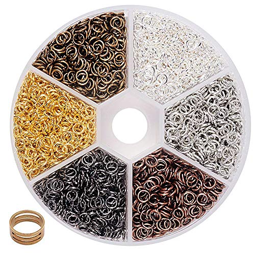 BEADNOVA 4mm Open Jump Rings for Jewelry Making Assorted Colors Jump Rings for Keychain (3300Pcs) - color: 4mm, 3300pcs