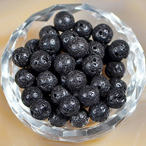 AD Beads Natural Gemstone Round Spacer Loose Beads (6mm 100pcs, Black Rock Lava) - color: Black Rock Lava, size: 6mm 100pcs