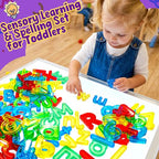 67 Pcs Plastic Practice Set Transparent Letters and Numbers Include Uppercase Letters Lowercase Letters and Numbers Colorful Plastic Letters and Numbers for Kids Counting and Spelling, Ages 3+ - style: 67PCS