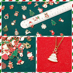 MARFOREVER 120 PCS Christmas Charms for Jewelry Making, Assorted Gold Enamel Snowman Elk Santa Xmas Tree Charm Pendants for DIY Bracelet Necklace Earrings Making Supplies Christmas Gifts - style: Christmas