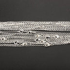 Wholesale 12 PCS Silver Plated Solid Brass Fine Flat Cable Chains Bulk for Jewelry Making 18-30 inches (24 Inch(2MM)) - color: Silver, size: 24 inch-0.079 inch