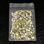 AD Beads 1440 Pieces Mixed Size No Hotfix Glue on Quality Glass Flatback Rhinestones Round Crystal Gems (12 Jonquil) - color: Jonquil 12