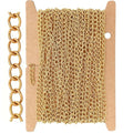 THREENEST 16.4-Feet Width 3mm Stainless Steel Gold Extander Chains, 18K Gold PVD Welded Permanent Cable Craft Tail Curb Chain for Necklace Bracelet Earring Jewelry Making - color: 18K Gold, size: Extender Chains(Width 3mm)