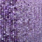2mm 180pcs Natural Amethyst Stone Beads, Songxi Small Faceted Round Loose Gemstone for Jewelry Making, DIY Art and Craft, Bracelet Necklace (1 Strand) - color: Amethyst, size: 1.9-2.4mm