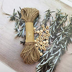 INSPIRELLE 1800pcs 8mm Natural Wood Beads Unfinished Round Wooden Loose Beads Wood Spacer Beads with 10M Jute Twine for Craft Making Home Decoration - size: 8mm