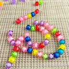 Cube 400pcs Faceted Square Transparent 8mm Glass Crystal Spacer Beads, Round Beads Inside for Jewelry Making (Mixed) - color: White,Rainbow
