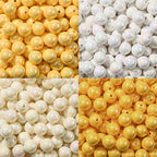 16mm Acrylic Bead 100pcs AB Beige Focal Bead Chunk Bubblegum Beads for DIY Crafting Necklace Bracelet Jewelry Making Keychain (Beige) - color: beige