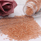 5100 Pcs Size 8/0 Glass Seed Beads, 3 mm Rose Gold Small Mini Spacer Loose Pony Beads for Jewelry Making and DIY Crafts - color: Rose Gold, size: Medium