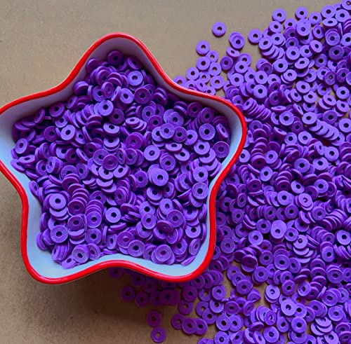 3000Pcs Flat Round Polymer Beads Vinyl Heishi Beads for Jewelry Making Women Necklace Bracelet Earrings (19-Dark Purple) - color: 19-Dark Purple