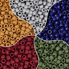 MIIIM 1000PCS 6x9mm Earth Tone Pony Beads Bulk, 5 Styles Kandi Beads for Bracelets Making Kit, Hair Braids Crafts for Jewelry Making (Earth) - color: Earth