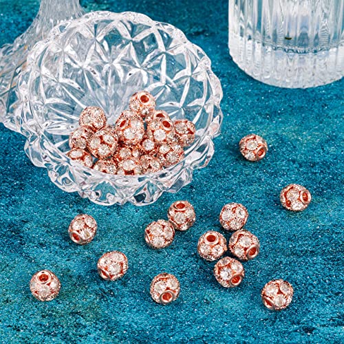 Craftdady 30Pcs 12mm Crystal Rhinestone Rondelle Spacer Beads Rose Gold Disco Ball Loose Beads for Jewelry Making Hole:3mm - color: Rose Gold-12x10mm