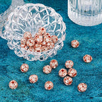 Craftdady 30Pcs 12mm Crystal Rhinestone Rondelle Spacer Beads Rose Gold Disco Ball Loose Beads for Jewelry Making Hole:3mm - color: Rose Gold-12x10mm