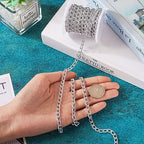 Craftdady 16.4 ft Aluminum Chain 8x5mm Twisted Silver Chain Unwelded Curb Chain Link Necklace Chain for DIY Crafts Bracelet Jewelry Making Pants Chain - color: Silver, 8x5mm